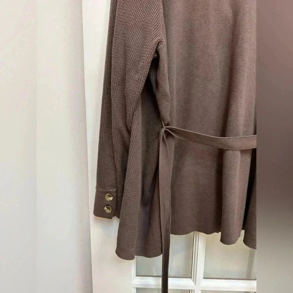 O Oscar De La Renta Women’s Brown Waffle Knit Button Cardigan Designer Plus 3X - Picture 6 of 14
